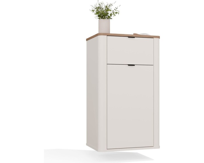 Závěsná koupelnová skříňka Cordoba 1D1S 48 cm kašmír/dub Castello