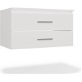 Závěsná skříňka pod umyvadlo s deskou NEL 2S 80 cm bílá