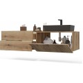 Závěsná skříňka pod umyvadlo s deskou TIGO 1D2S 140 cm dub evoke