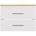 Závěsná skříňka pod umyvadlo s deskou NEL 2S 60 cm bílá/dub Artisan