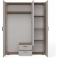Šatní skříň se zrcadlem AVA 150 cm dub evoke/kašmírová