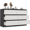 Komoda Malwa M6 120 cm antracit/bílá