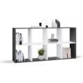 Regál Malax 2x4 147 cm antracit/bílý