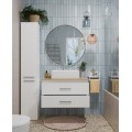 Závěsná skříňka pod umyvadlo s deskou NEL 2S 80 cm bílá/dub Artisan