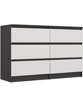 Komoda Malwa M6 120 cm antracit/bílá