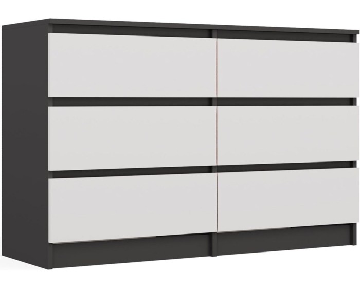 Komoda Malwa M6 120 cm antracit/bílá