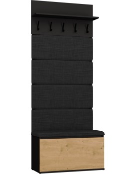 Předsíňová stěna Lior 80 cm černá/dub Artisan