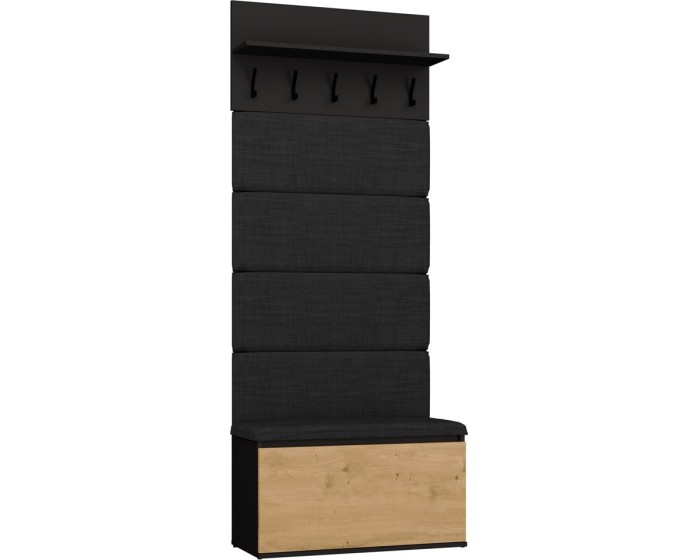 Předsíňová stěna Lior 80 cm černá/dub Artisan