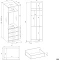 Modulární otevřená šatní skříň Openo 1W1P3S 60 cm bílá