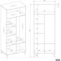 Šatní skříň Olympo 2D 80 cm bílá/dub Artisan