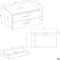 Závěsná skříňka pod umyvadlo s deskou NEL 2S 80 cm kašmírová