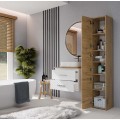 Závěsná skříňka pod umyvadlo s deskou NEL 2S 60 cm bílá/dub Artisan