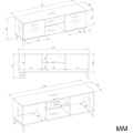 TV stolek Olympo 150 cm bílý/dub Artisan
