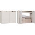 Závěsná skříňka pod umyvadlo s deskou Cordoba 80 cm kašmír/dub Castello