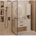 Závěsná skříňka pod umyvadlo s deskou NEL 2S 80 cm kašmírová