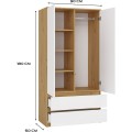 Šatní skříň MALWA I 90 cm dub artisan/bílá