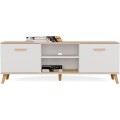 TV stolek Olympo 150 cm bílý/dub Artisan