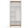 Šatní skříň Olympo 2D 80 cm bílá/dub Artisan