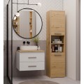 Závěsná skříňka pod umyvadlo s deskou NEL 2S 60 cm bílá/dub Artisan