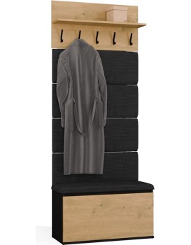 Předsíňová stěna Lior 80 cm černá/dub Artisan II