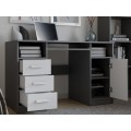Psací stůl DELTA 120 cm antracitový/bílý
