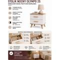 Noční stolek Olympo 2S 45 cm bílý/dub Artisan