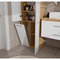 Koupelnová skříňka s košem na prádlo NEL 1K DD bílá/dub Artisan