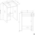 Koupelnová skříňka na pračku Pola 64 cm béžová