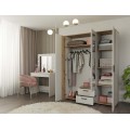 Šatní skříň se zrcadlem AVA 150 cm dub evoke/kašmírová