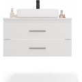 Závěsná skříňka pod umyvadlo s deskou NEL 2S 80 cm bílá