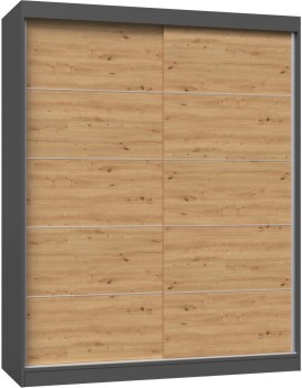 Šatní skříň IGA s posuvnými dveřmi 160 cm dub Artisan