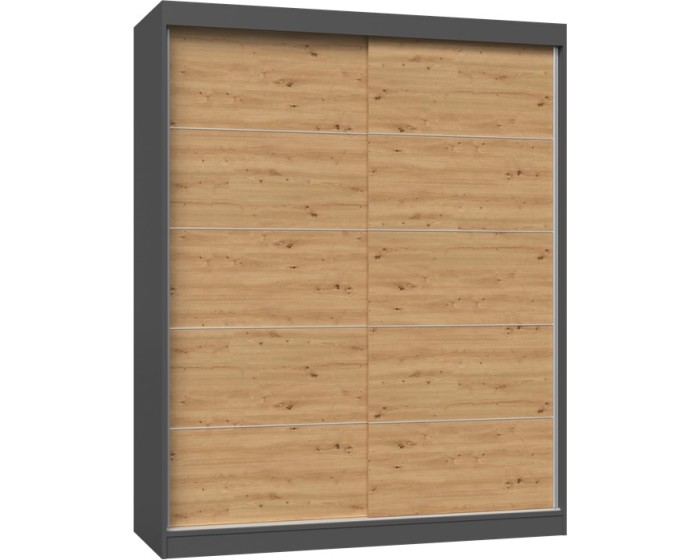 Šatní skříň IGA s posuvnými dveřmi 160 cm dub Artisan