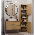 Závěsná skříňka pod umyvadlo s deskou Nel 2S 80 cm dub Artisan