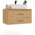 Závěsná skříňka s deskou a umyvadlem Nel 2S 80 cm dub Artisan