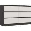 Komoda Malwa M6 120 cm antracit/bílá