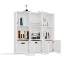 Regál MALAX 3x3 se 3 dvířky 110 cm bílý