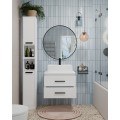 Závěsná skříňka pod umyvadlo s deskou NEL 2S 60 cm bílá/černá