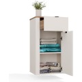 Závěsná koupelnová skříňka Cordoba 1D1S 48 cm kašmír/dub Castello