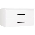 Závěsná skříňka pod umyvadlo s deskou NEL 2S 80 cm bílá/černá