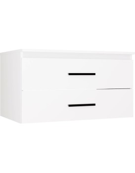 Závěsná skříňka pod umyvadlo s deskou NEL 2S 80 cm bílá/černá