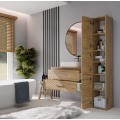 Závěsná skříňka s deskou a umyvadlem Nel 2S 80 cm dub Artisan