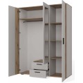 Šatní skříň se zrcadlem AVA 150 cm dub evoke/kašmírová