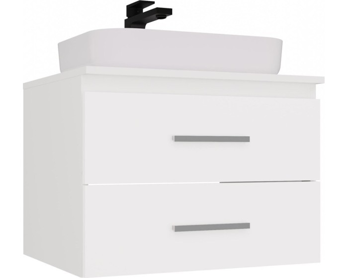 Závěsná skříňka pod umyvadlo s deskou NEL 2S 60 cm bílá
