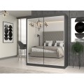 Šatní skříň IGA se zrcadlem 160 cm antracitový dub Artisan