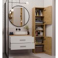 Závěsná skříňka pod umyvadlo s deskou NEL 2S 80 cm bílá/dub Artisan