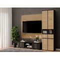 Vysoká koupelnová skříňka Lior 30 cm dub Artisan/černá