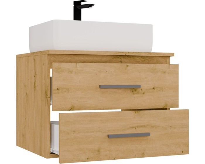 Závěsná skříňka pod umyvadlo s deskou Nel 2S 60 cm dub Artisan