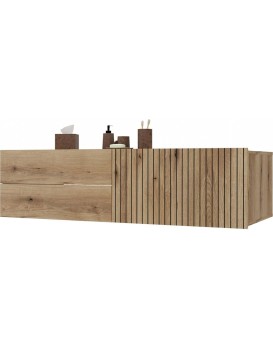 Závěsná skříňka pod umyvadlo s deskou TIGO 1D2S 140 cm dub evoke