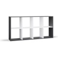 Regál Malax 2x4 147 cm antracit/bílý