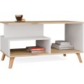 Konferenční stolek Olympo 90 cm bílý/dub Artisan